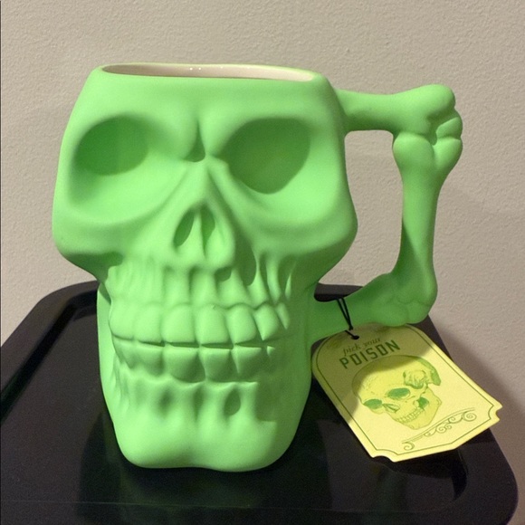 sunday morning Other - NWT soft touch Green Skull Mug with Bone Handle